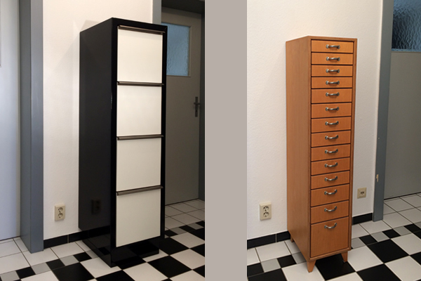 Abb. Hängeregister-Schrank - Schubkastenschrank in Birke